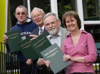 Presentation of Miners Memorial Volume to Library Staff